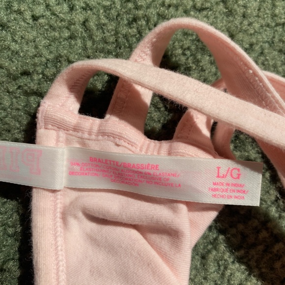 VS PINK Light Pink Strappy Back Bralette Size Large - Picture 2 of 7